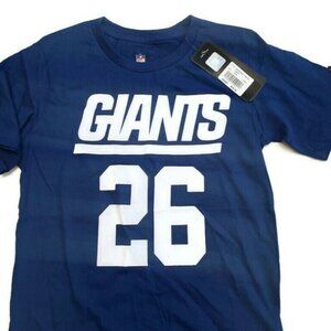 NFL New York Giants Youth Boys T Shirt 2 Sided #26 Saquon Barkley Size L (14/16)